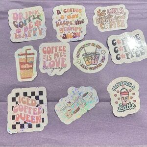 Colorful Coffee-Themed Sticker Set